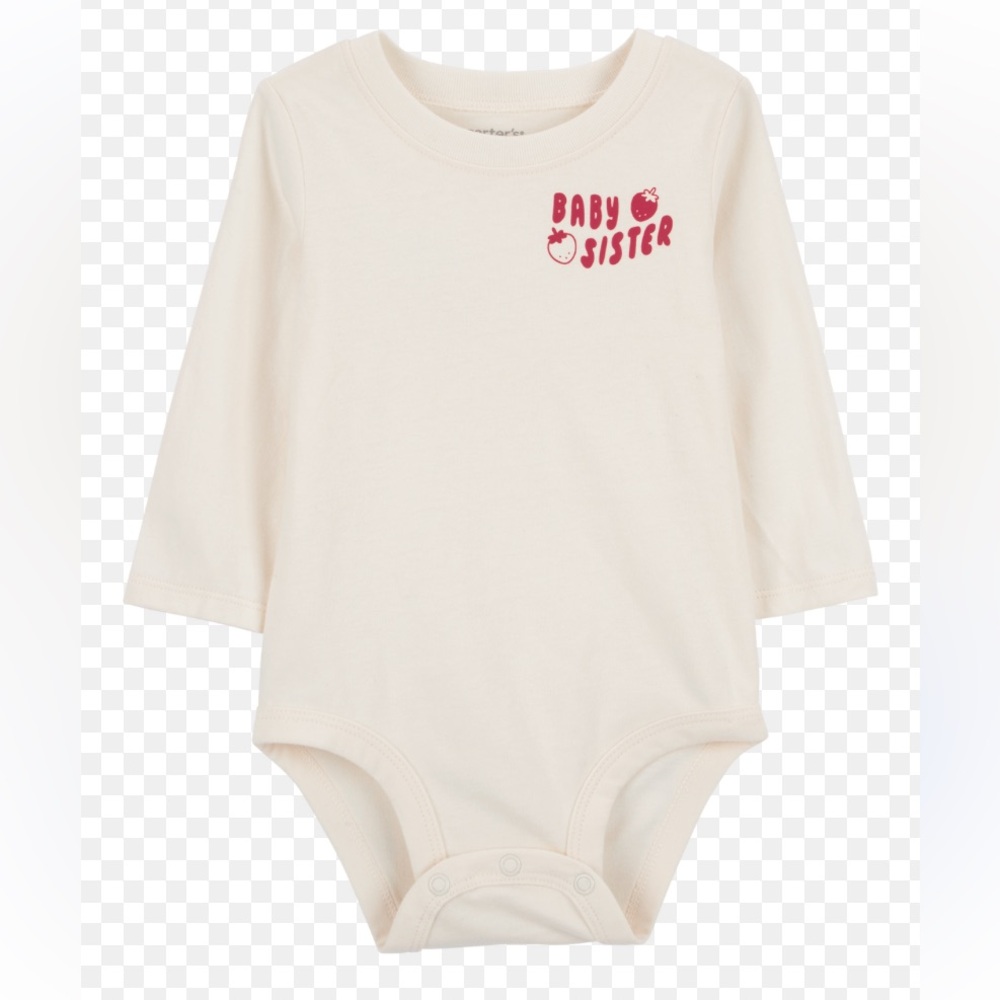 🍊5/$25 Carter's Collectible 'Baby Sister' Bodysuit with Back Design size 3m